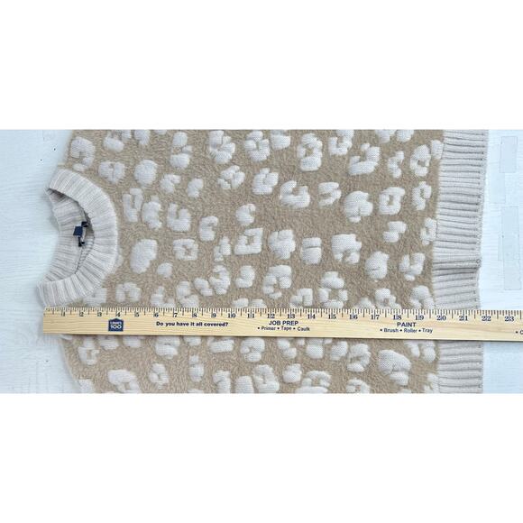 Splendid Tan Cream Floral Crew Neck Sweater Long Sleeve Crewneck Winter Casual S - Picture 6 of 7